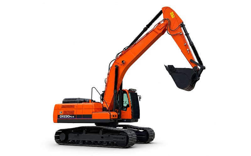 Escavadeira de esteira DX230PC-9 de 21,6 toneladas: especificações de serviço pesado para trabalhos de alto desempenho